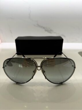 Porsche Design Aviator Sunglasses with Gray Gradient Lenses